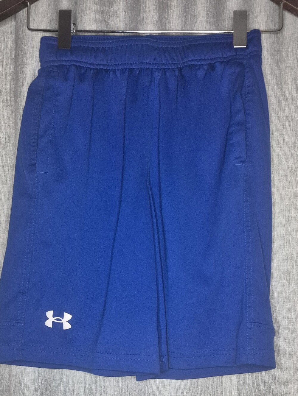Boys Under Armour Royal Blue Athletic Shorts with White Logo Size M 10-12